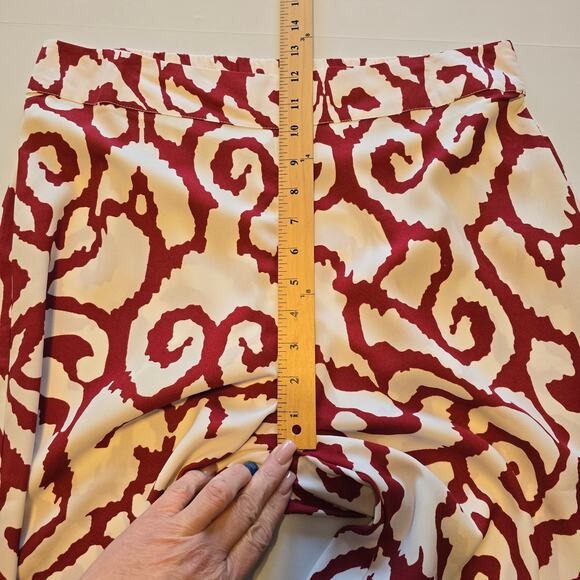Soft Surroundings Wide Leg Pullon Pants Womens Size Medium Red White Print - Picture 7 of 9